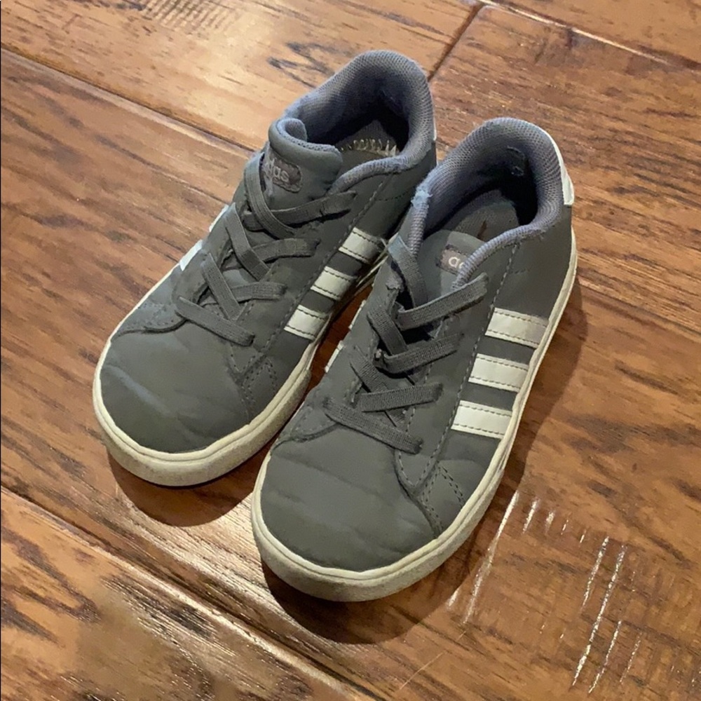 Gray Adidas with Elastic Laces